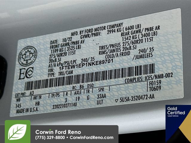 Certified 2022 Ford F150 Lariat AWD/4WD image 36