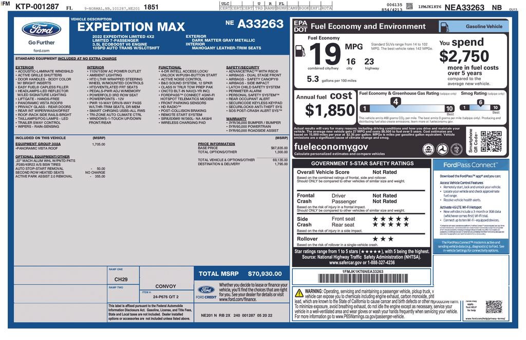 Certified 2022 Ford Expedition Max Limited RWD image 14