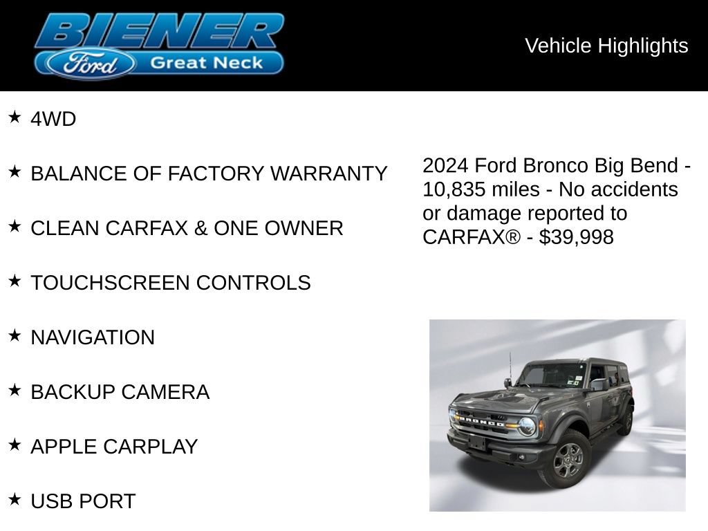 Certified 2024 Ford Bronco Big Bend AWD/4WD image 9