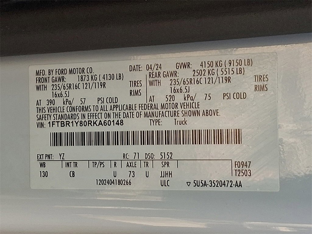 Certified 2024 Ford Transit 250 Base w/ Exterior Upgrade Package image 28