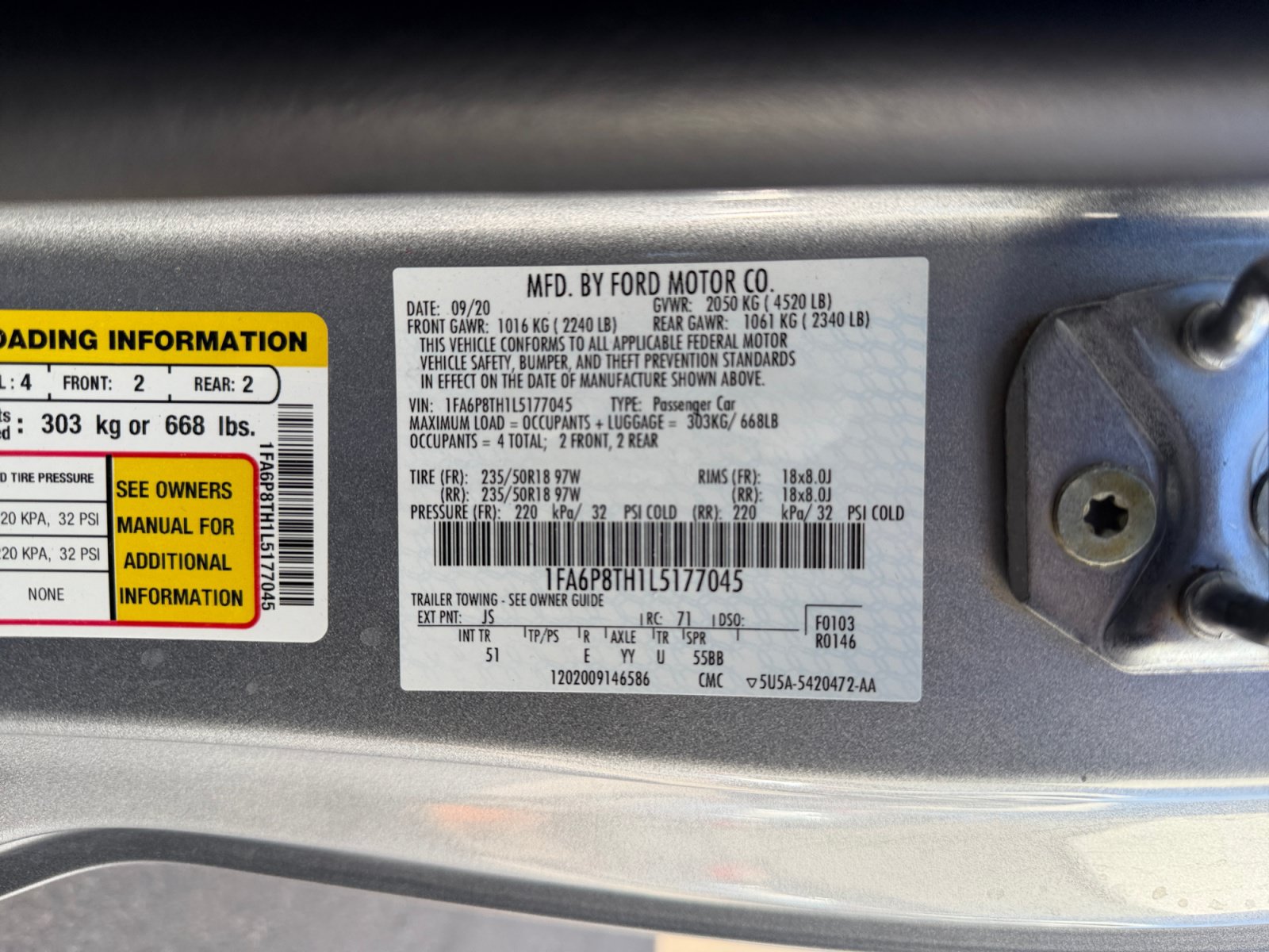 Certified 2020 Ford Mustang Premium w/ Equipment Group 201A RWD image 34