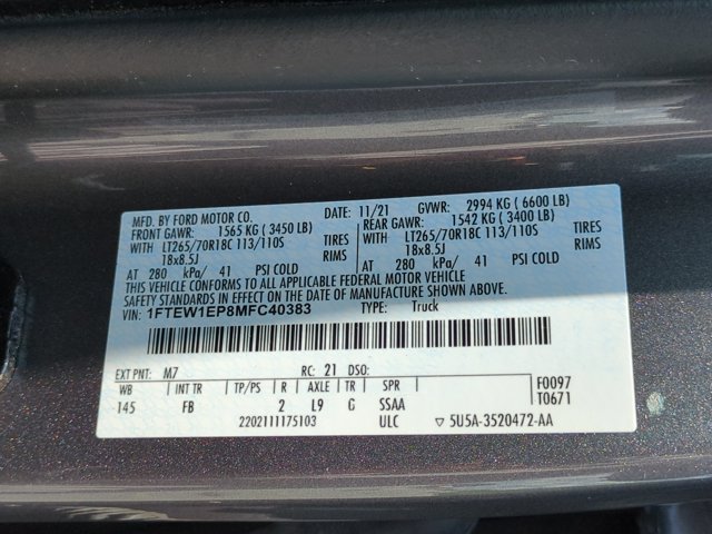 Certified 2021 Ford F150 XLT w/ Equipment Group 302A High AWD/4WD image 37