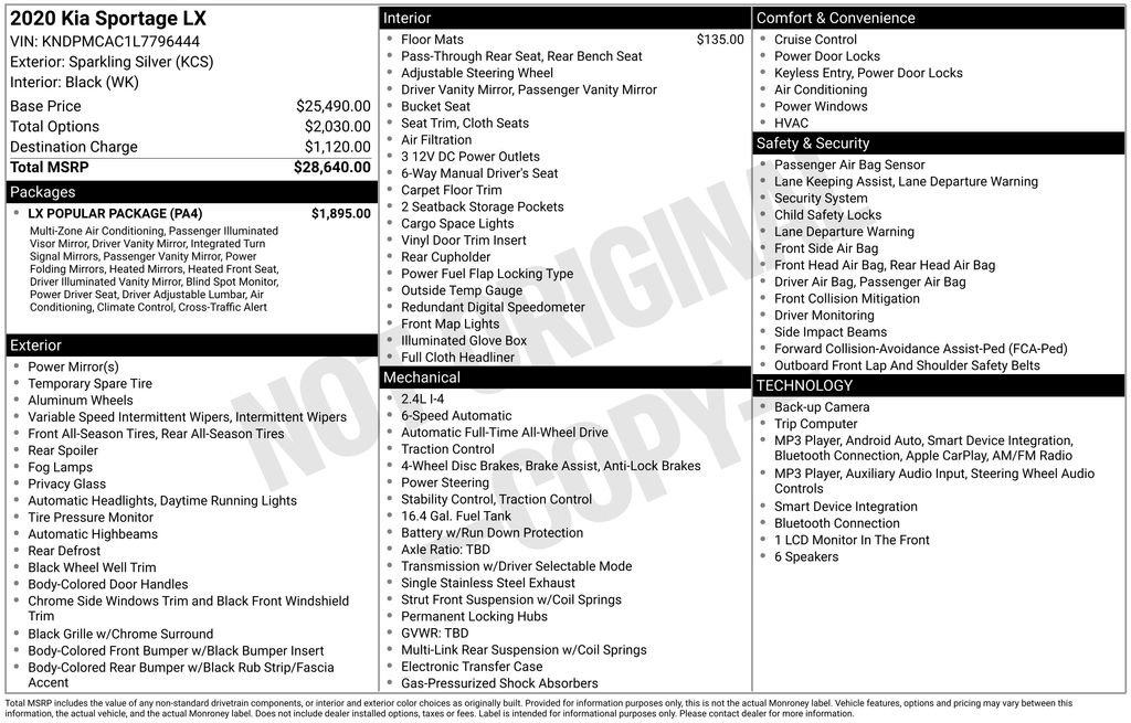 Used 2020 Kia Sportage LX w/ LX Popular Package AWD/4WD video 1