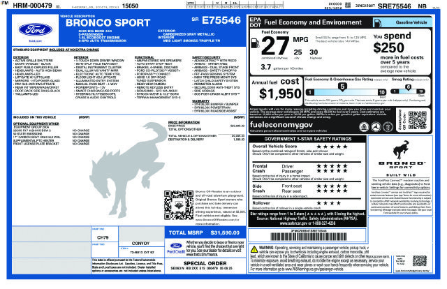 Certified 2025 Ford Bronco Sport Big Bend AWD/4WD image 39