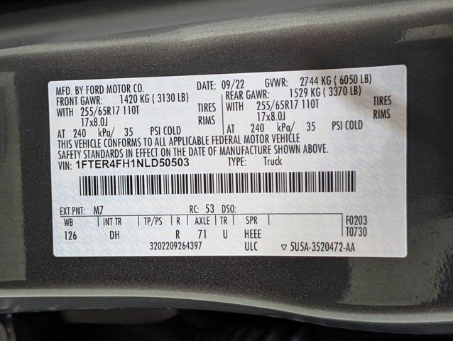 Certified 2022 Ford Ranger Lariat w/ Equipment Group 501A High AWD/4WD image 24