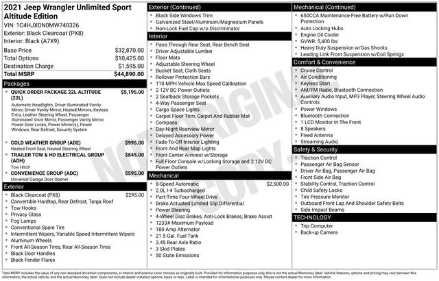 Used 2021 Jeep Wrangler Unlimited Sport image 3