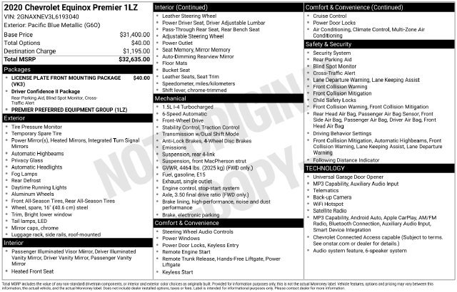 Used 2020 Chevrolet Equinox Premier FWD image 35