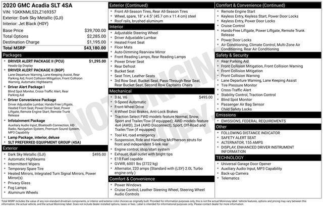 Used 2020 GMC Acadia SLT w/ Driver Alert Package II image 30