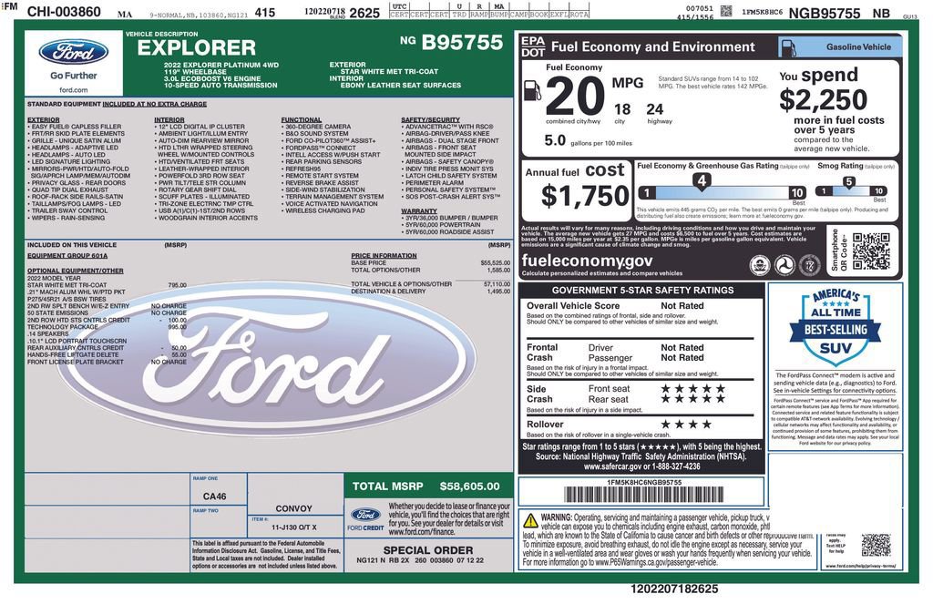 Certified 2022 Ford Explorer Platinum w/ Equipment Group 601A image 29