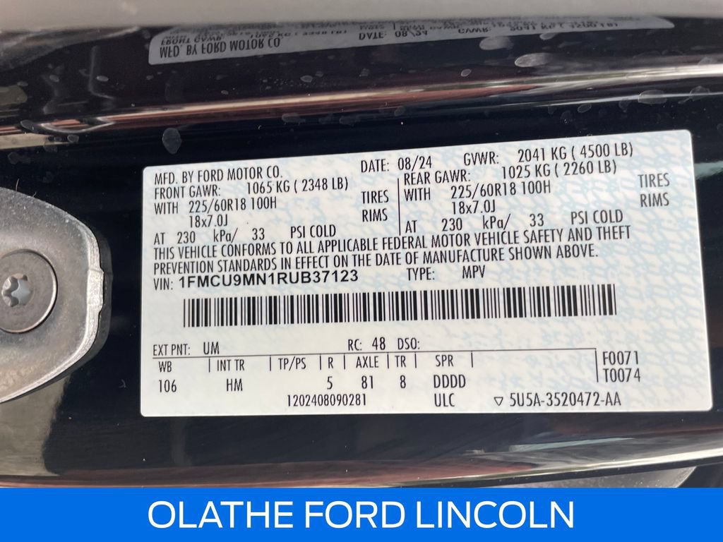Certified 2024 Ford Escape ST-Line w/ Tech Pack #1 AWD/4WD image 25