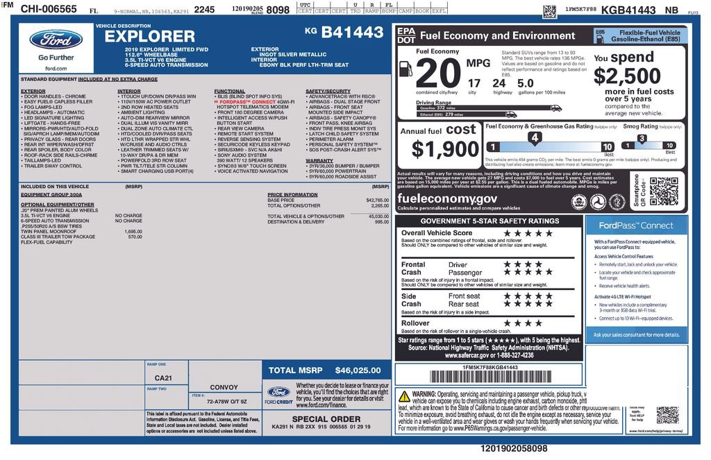 Certified 2019 Ford Explorer Limited w/ Class III Trailer Tow Package image 5