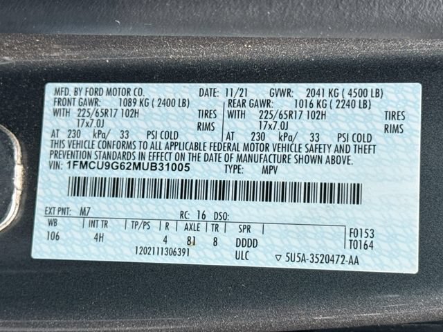 Certified 2021 Ford Escape SE w/ Convenience Package AWD/4WD image 38