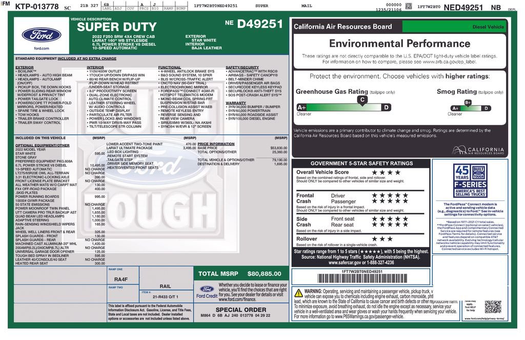 Certified 2022 Ford F250 Lariat w/ Lariat Ultimate Package AWD/4WD image 41