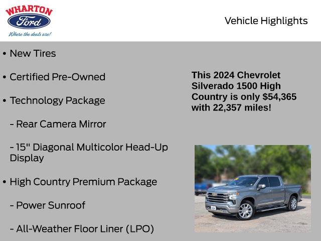 Used 2024 Chevrolet Silverado 1500 High Country w/ High Country Premium Package AWD/4WD image 6