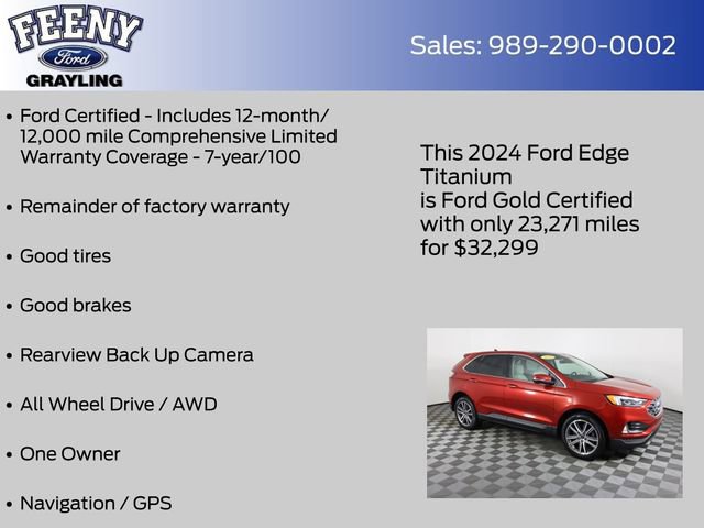 Certified 2024 Ford Edge Titanium w/ Equipment Group 301A image 11