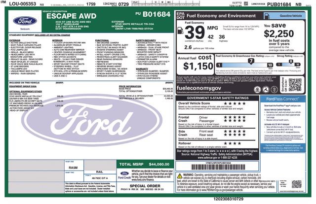 Certified 2023 Ford Escape ST-Line Elite w/ Premium Technology Package AWD/4WD image 38
