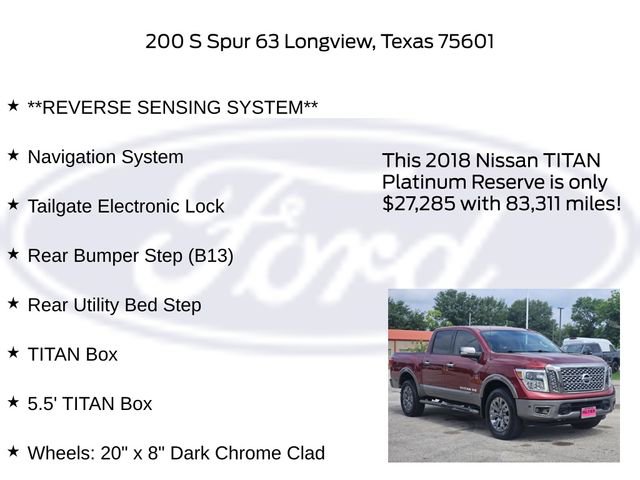 Used 2018 Nissan Titan Platinum Reserve w/ Platinum Utility Package AWD/4WD image 20