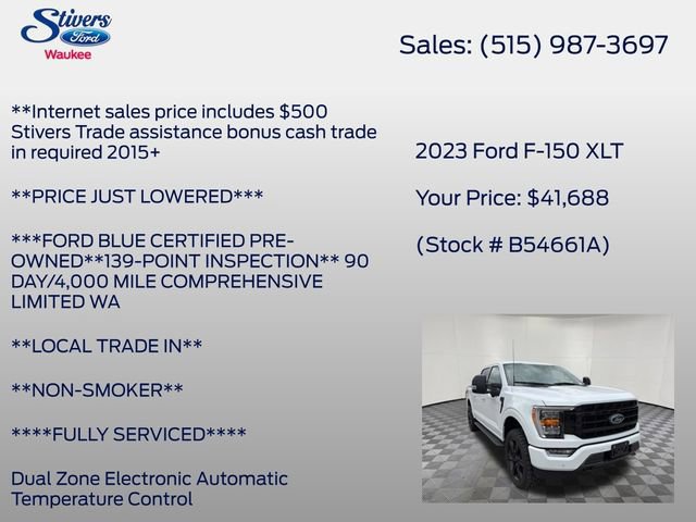 Certified 2023 Ford F150 XLT w/ Equipment Group 302A High image 29