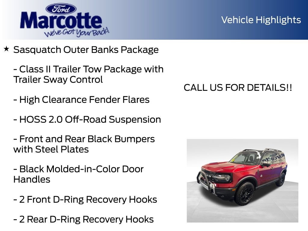 Certified 2026 Ford Bronco Sport Outer Banks w/ Sasquatch Outer Banks Package AWD/4WD image 17