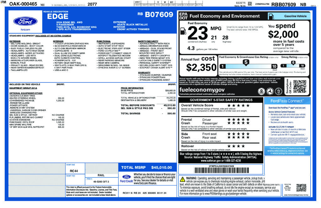 Certified 2024 Ford Edge SEL w/ Convenience Package AWD/4WD image 24