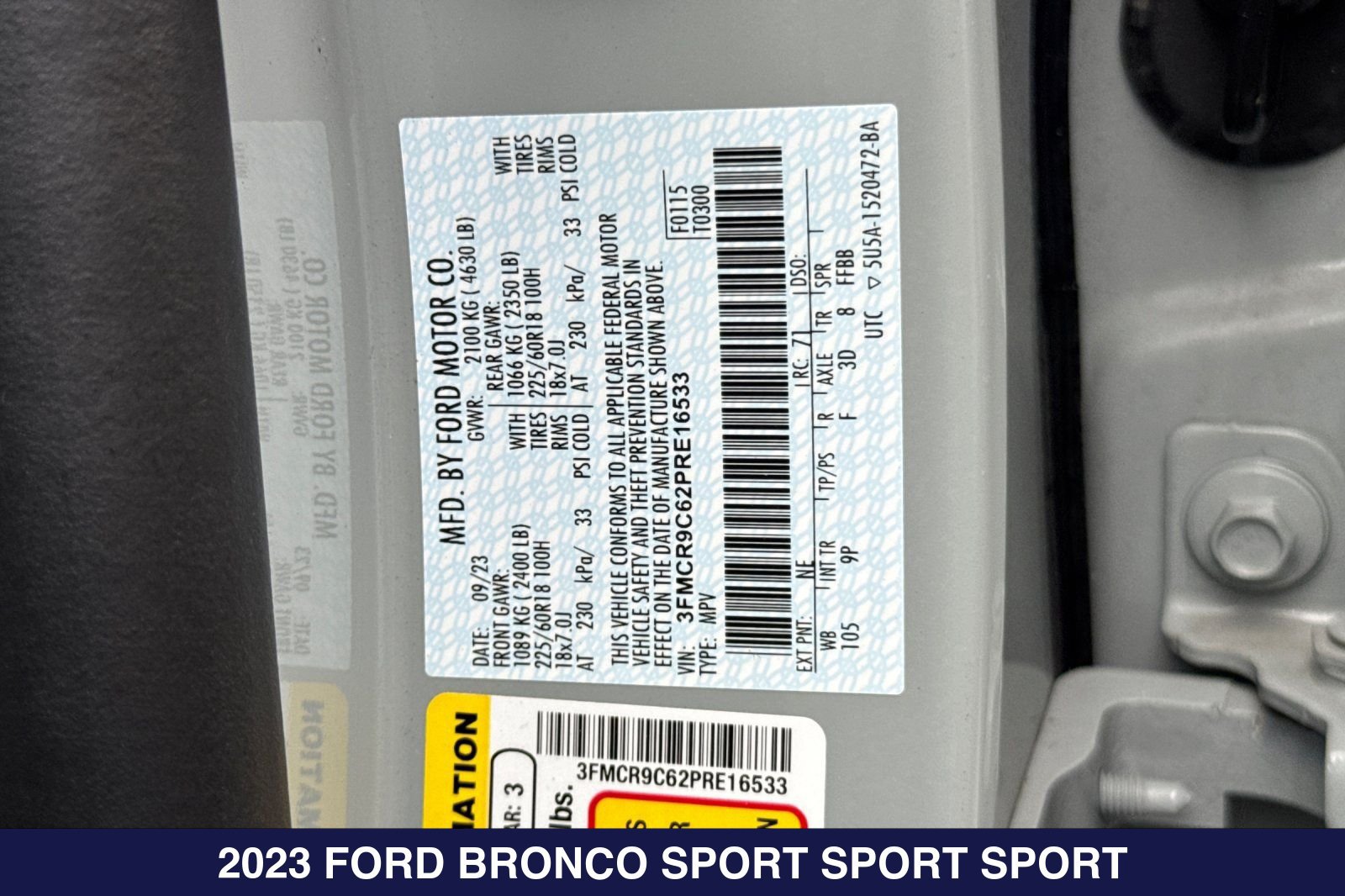 Certified 2023 Ford Bronco Sport Outer Banks w/ Tech Package AWD/4WD image 31