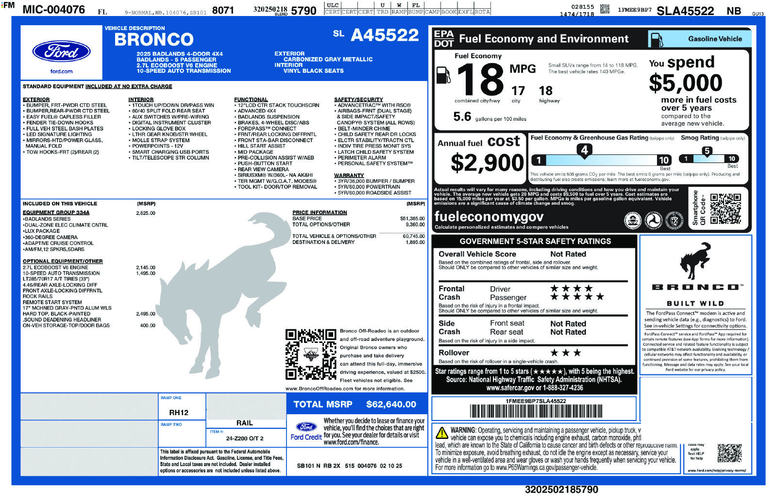 Certified 2025 Ford Bronco Badlands AWD/4WD image 35