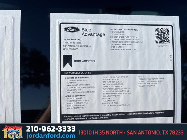 Certified 2022 Ford F150 XLT w/ Equipment Group 301A Mid image 11