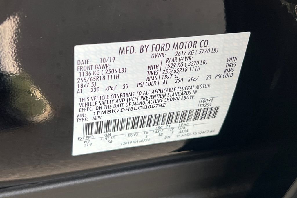 Certified 2020 Ford Explorer XLT w/ Equipment Group 202A image 31