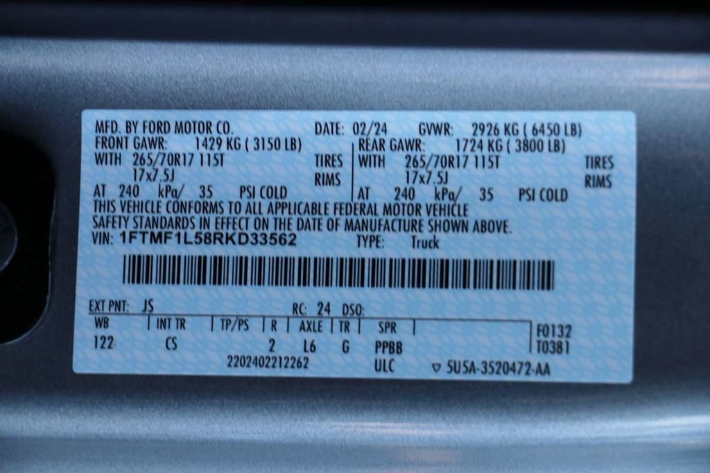 Certified 2024 Ford F150 XL w/ Equipment Group 103A High AWD/4WD image 30