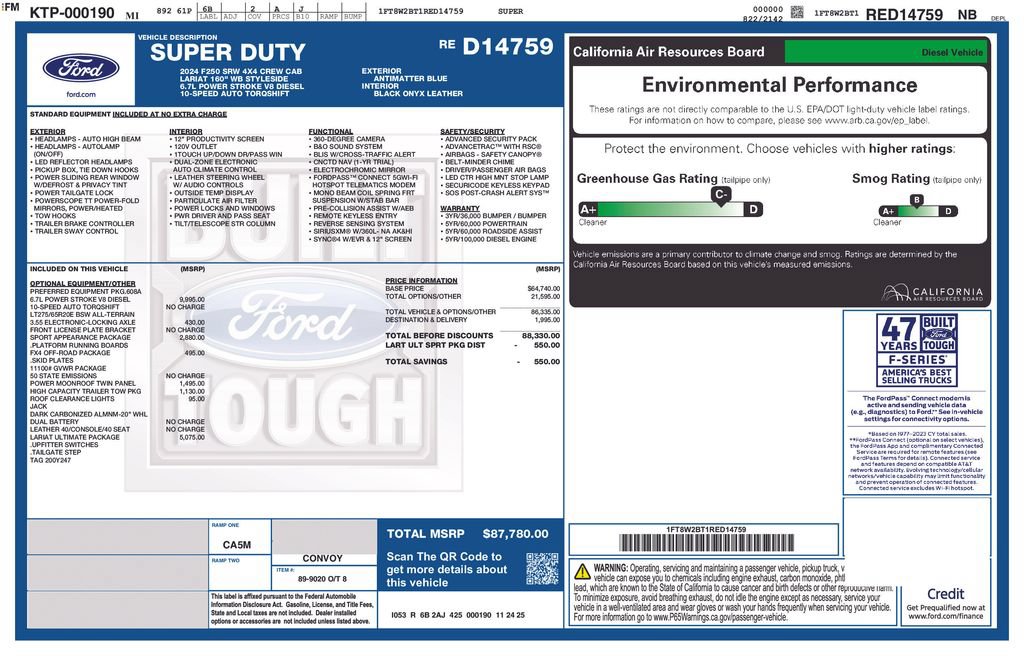 Certified 2024 Ford F250 Lariat w/ Lariat Ultimate Package AWD/4WD image 20