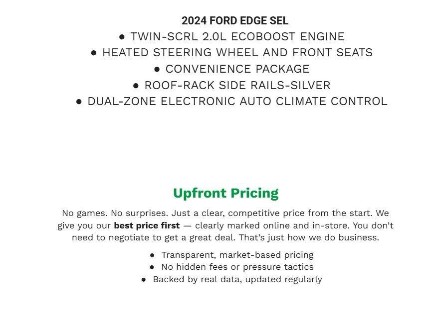 Certified 2024 Ford Edge SEL w/ Convenience Package AWD/4WD image 2
