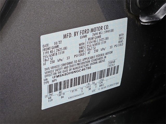 Certified 2022 Ford Explorer XLT image 27