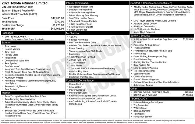 Used 2021 Toyota 4Runner Limited image 2