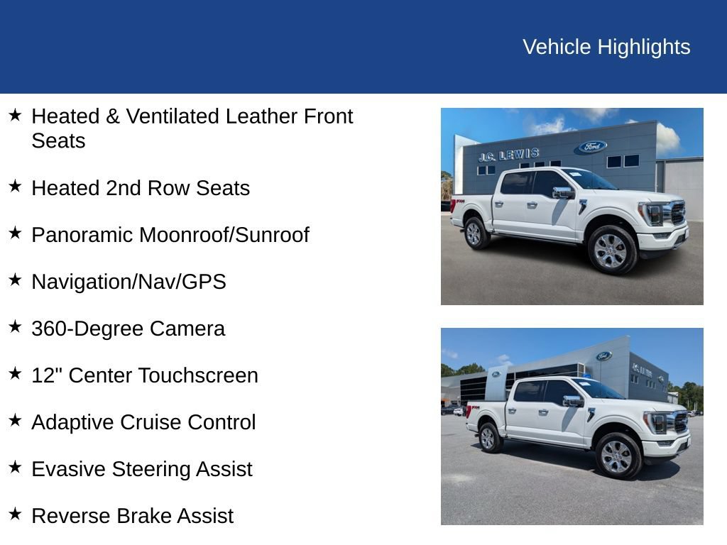 Certified 2022 Ford F150 Platinum w/ Equipment Group 701A High AWD/4WD image 30
