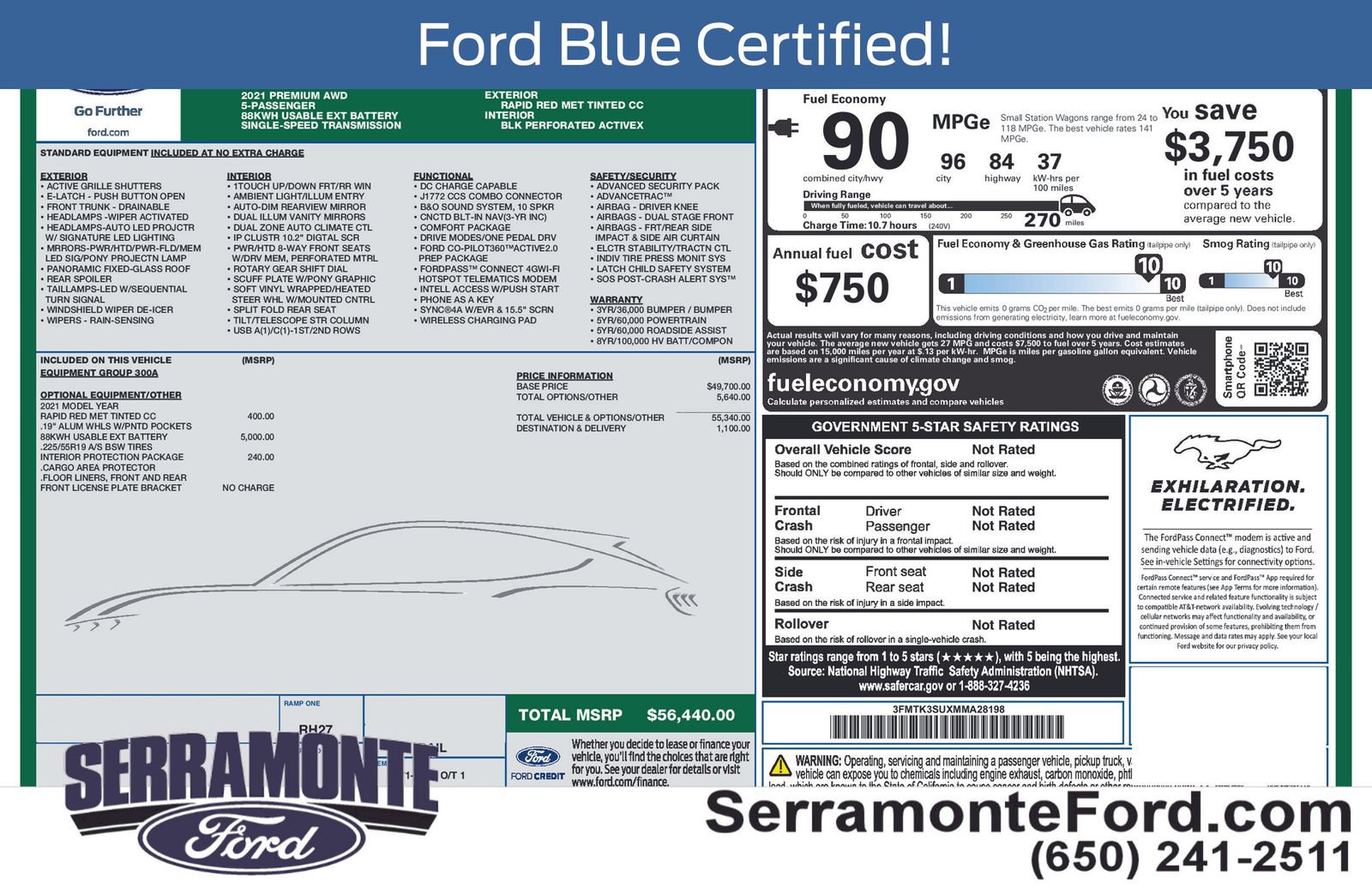 Certified 2021 Ford Mustang Mach-E Premium AWD/4WD image 17