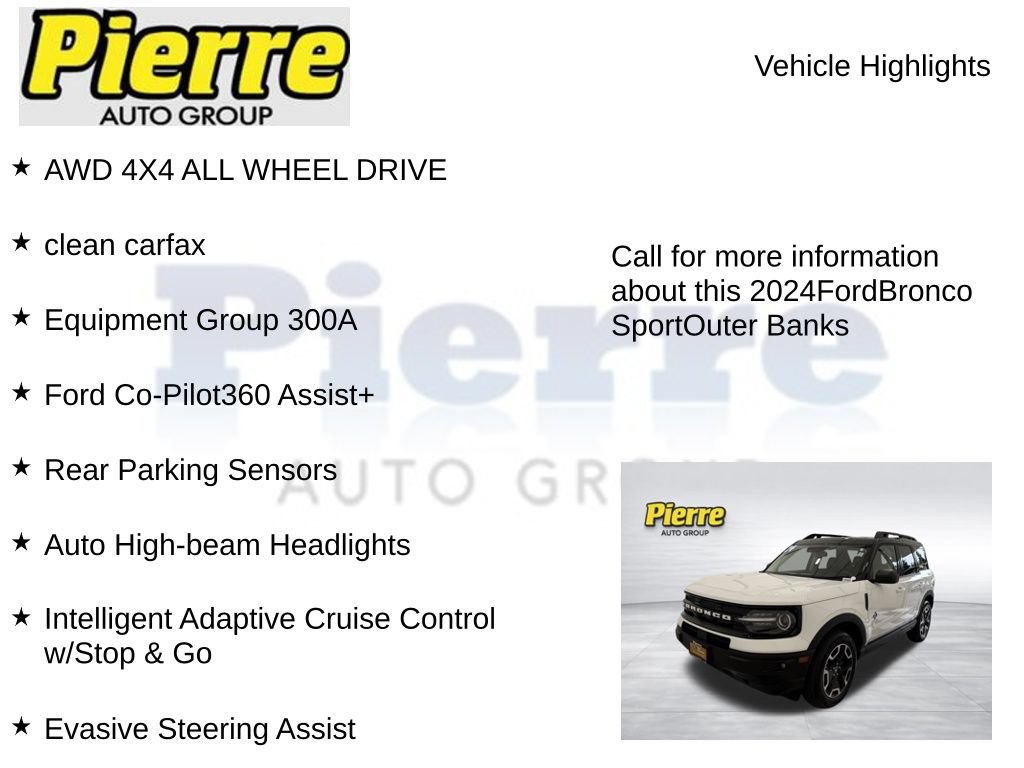 Certified 2024 Ford Bronco Sport Outer Banks w/ Tech Package AWD/4WD image 7