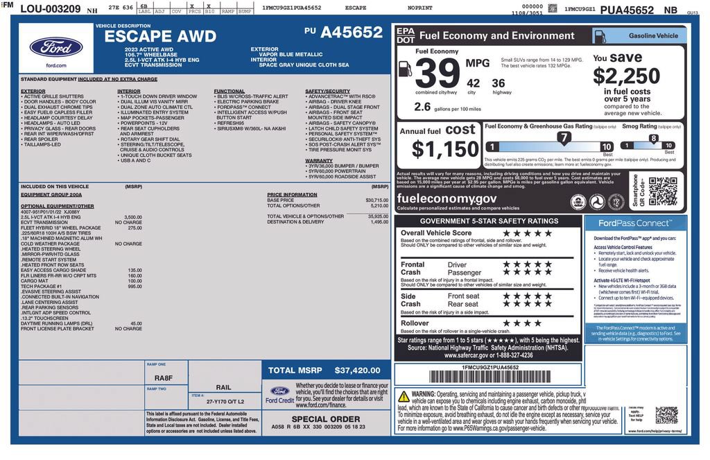 Certified 2023 Ford Escape Active w/ Tech Pack #1 AWD/4WD image 4