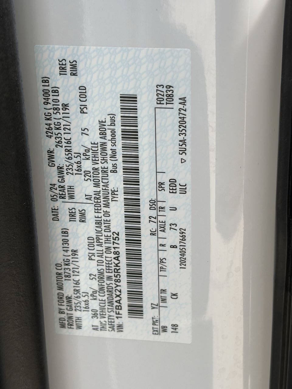 Certified 2024 Ford Transit 350 XLT RWD image 32