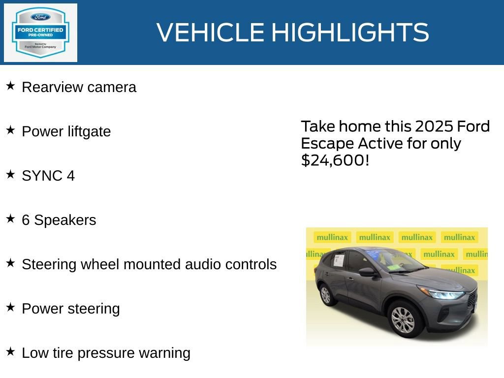 Certified 2025 Ford Escape Active FWD image 22