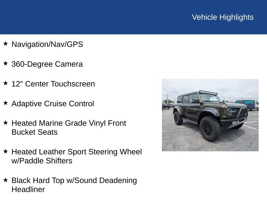 Certified 2024 Ford Bronco Raptor w/ Interior Carbon Fiber Pack 6 AWD/4WD image 30