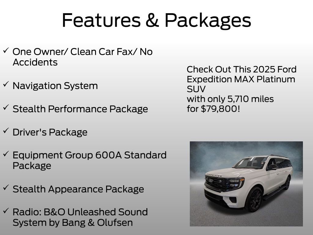 Certified 2025 Ford Expedition Max Platinum w/ Stealth Performance Package AWD/4WD image 4