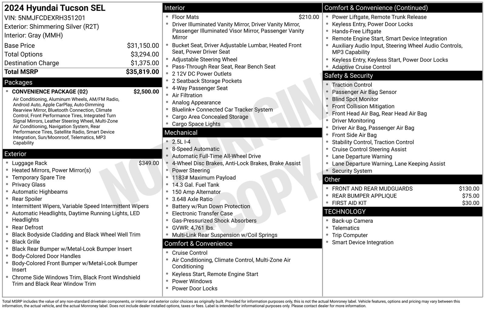 Used 2024 Hyundai Tucson SEL w/ Convenience Package AWD/4WD image 4