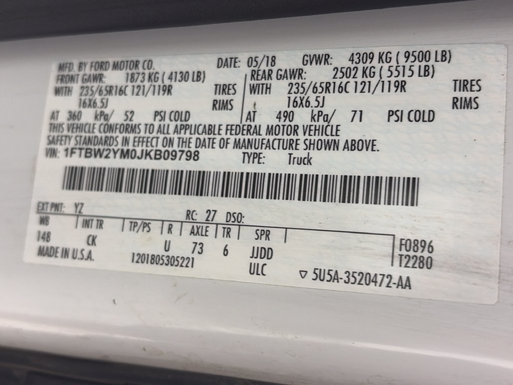 Certified 2018 Ford Transit 350 148 Low Roof RWD image 8