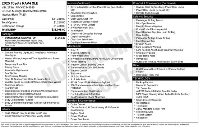 Used 2025 Toyota RAV4 XLE w/ Convenience Package FWD image 2