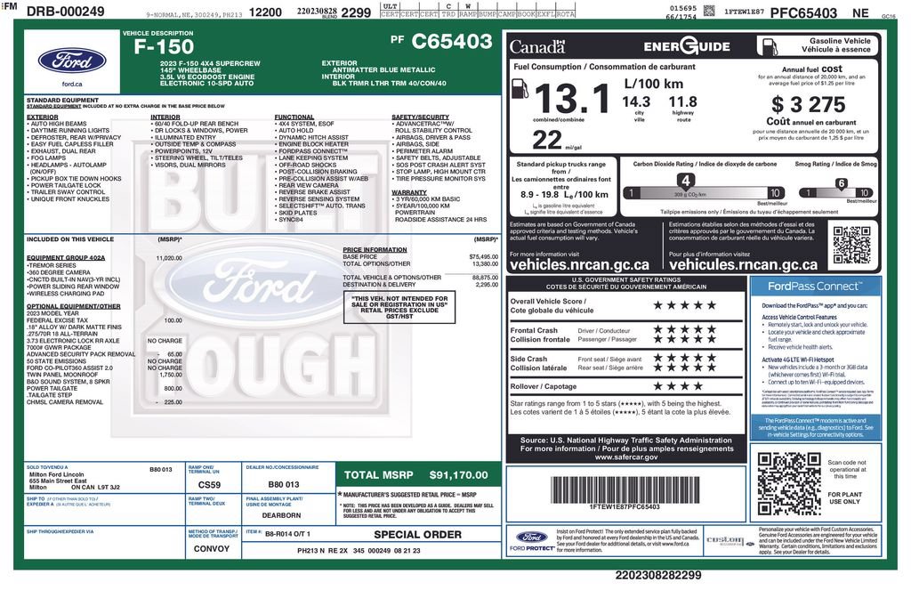 Certified 2023 Ford F150 Tremor w/ Equipment Group 402A High AWD/4WD image 22