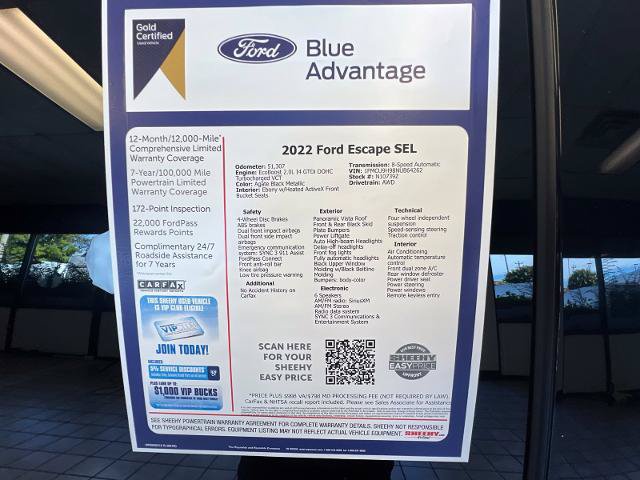 Certified 2022 Ford Escape SEL w/ SEL Stealth AWD Package image 27