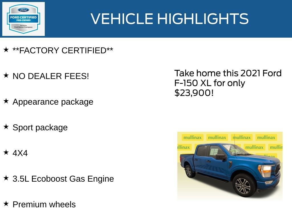 Certified 2021 Ford F150 XL w/ STX Appearance Package image 7