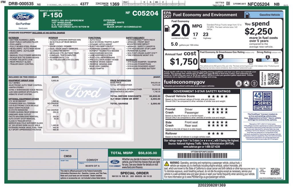 Certified 2022 Ford F150 XLT w/ Equipment Group 302A High AWD/4WD image 30