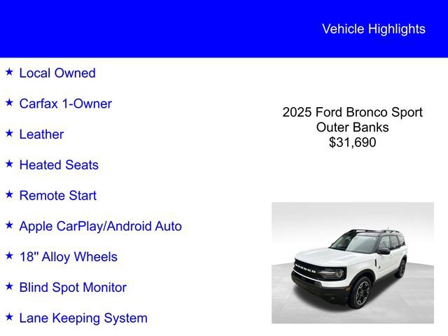 Certified 2025 Ford Bronco Sport Outer Banks image 2