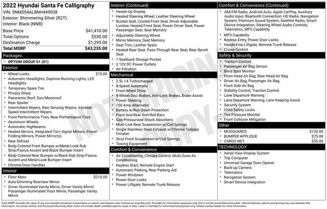 Used 2022 Hyundai Santa Fe Calligraphy FWD image 5
